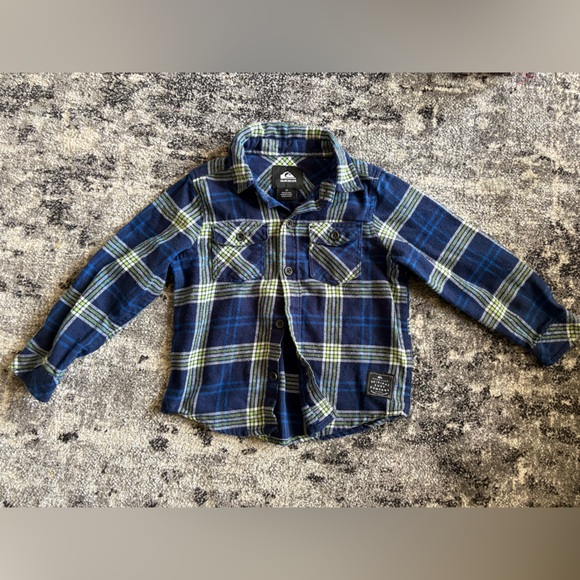 Quiksilver Kids Blue Plaid Shirt 3T - Picture 1 of 3